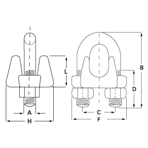 Wire Rope Grip Dimensions